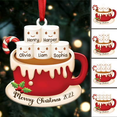 Family - Marshmallows Coffee - Personalized Ornament -  Gift For Family Members - Makezbright Gifts