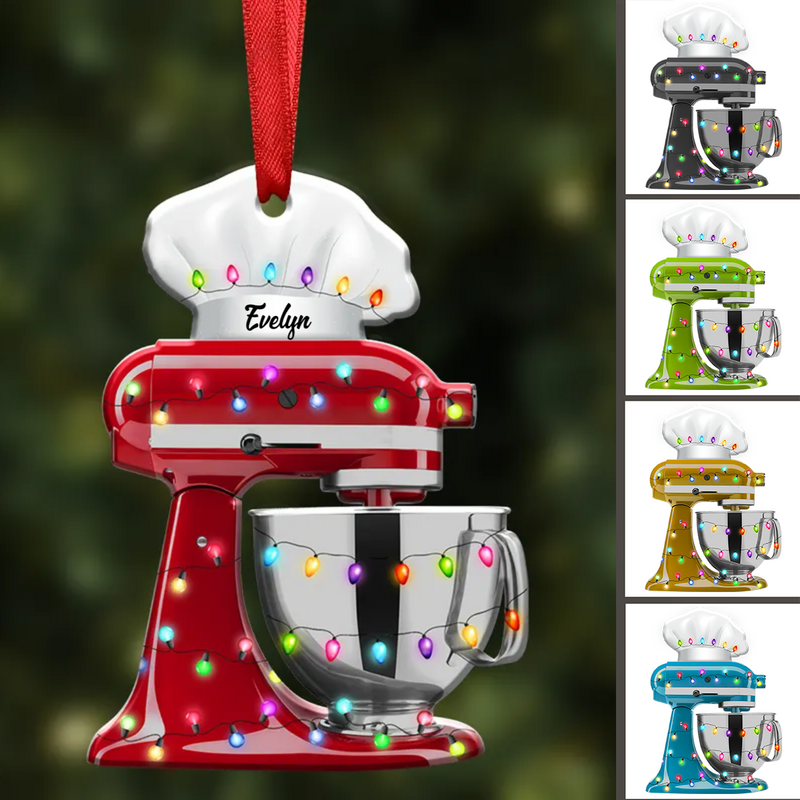 Baker - Baking Mixer Lights - Personalized Christmas Ornament