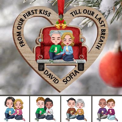Couple - From Our First Kiss Till Our Last Breath - Personalized Acrylic Ornament - Makezbright Gifts