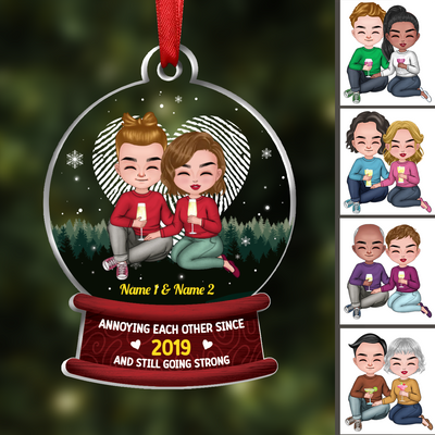 Couple - Annoying Each Other Since - Personalized Acrylic Ornament - Christmas Gift For Couples, Husband, Wife - Gift From Kids For Parents - Makezbright Gifts