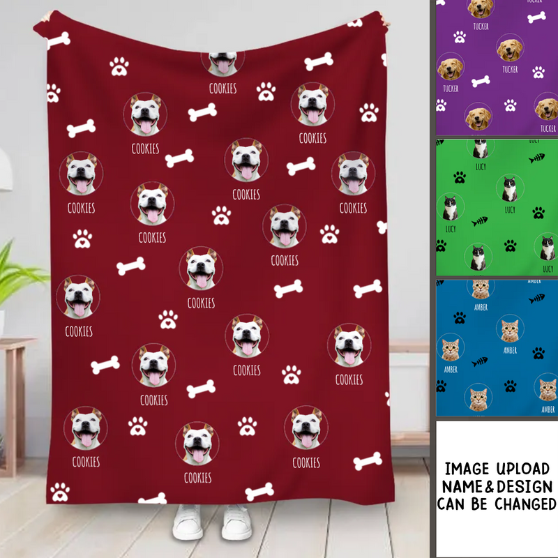 Pet Lover - Upload Your Dog, Cat Photo, Custom Photo Pet - Personalized Blanket