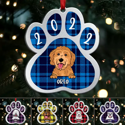 Pet Lovers - Personalized Dog Paw Christmas Ornament V2 - Makezbright Gifts