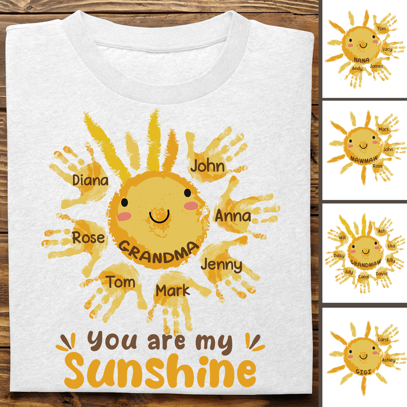 Family - Grandma Auntie Mom You Are My Sunshine - Personalized Unisex T-shirt