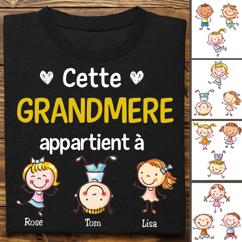 Grandma - Mamie French Grandma Belongs To Grandkids - Personalized Unisex T-shirt