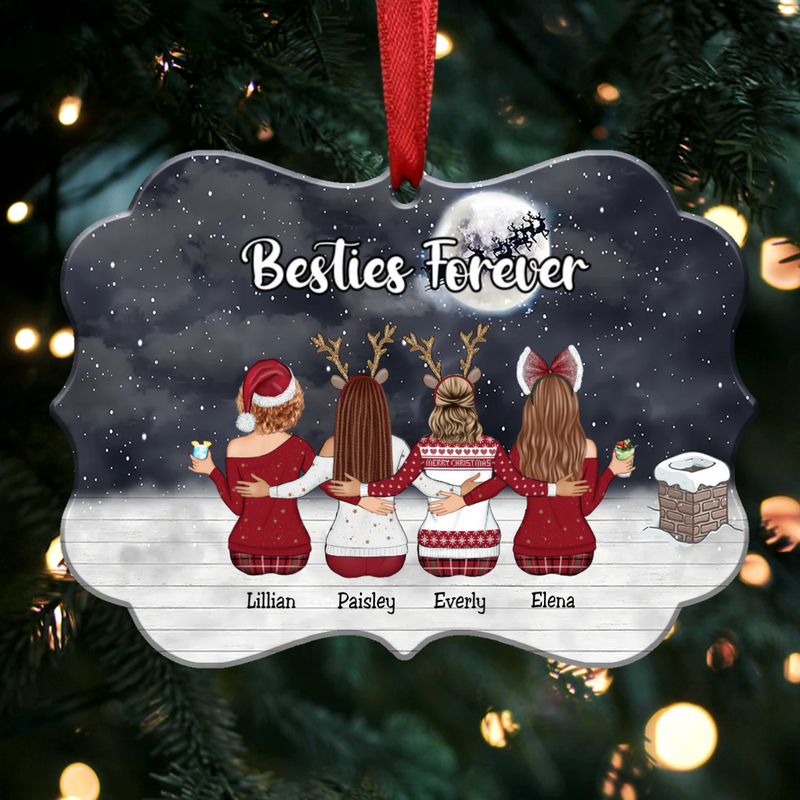 Up to 9 Women - Xmas Ornament - Always Sisters (Ver2) - Personalized Christmas Ornament