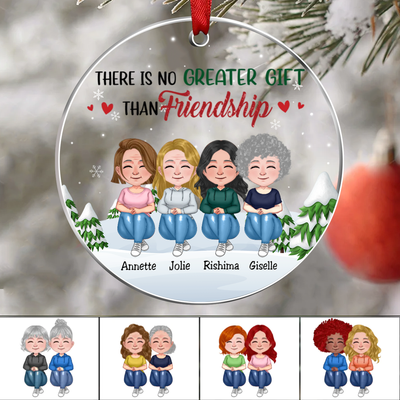 Besties - There Is No Greater Gift Than Friendship - Personalized Transparent Ornament (Ver 4) - Makezbright Gifts