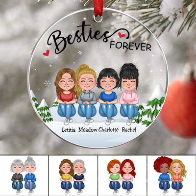 Besties - Besties Forever - Personalized Transparent Ornament (Ver 4) - Makezbright Gifts