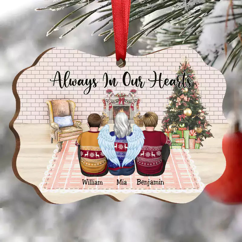 Custom Ornament - Always In Our Hearts - Personalized Christmas Ornament - Makezbright Gifts