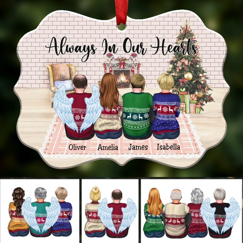 Custom Ornament - Always In Our Hearts - Personalized Christmas Ornament - Makezbright Gifts