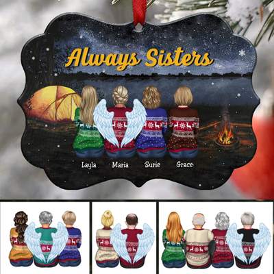 Sisters Ornament - Always Sisters - Personalized Christmas Ornament - CP1 - Makezbright Gifts