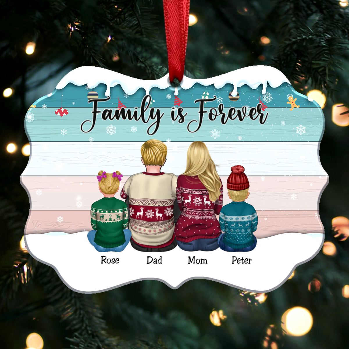 Custom Ornament - Family Is Forever - Personalized Christmas Ornament ...