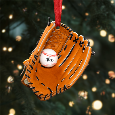 Custom Baseball Glove - Personalized Christmas Ornament - Makezbright Gifts
