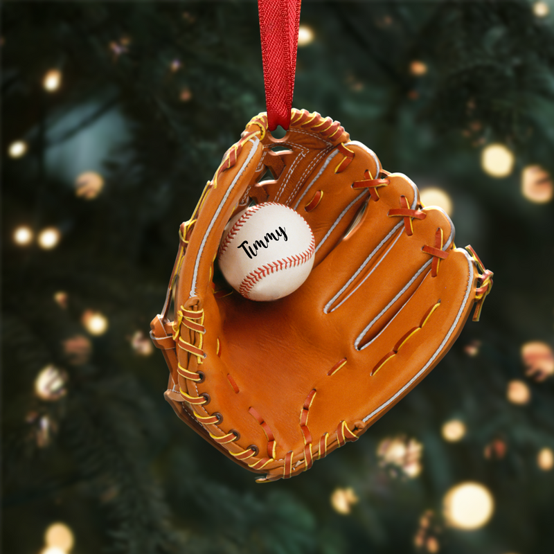 Custom Baseball Glove - Personalized Christmas Ornament