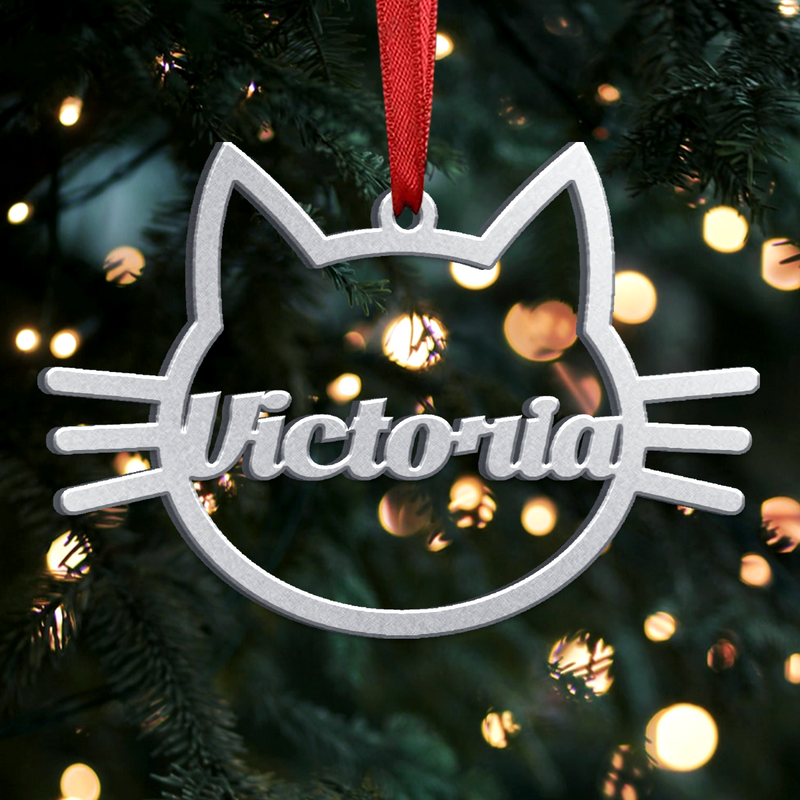 Dog Paw - Cat Paw - Cat Face - Wings Paw - Personalized Christmas Stainless Steel/Acrylic Ornament