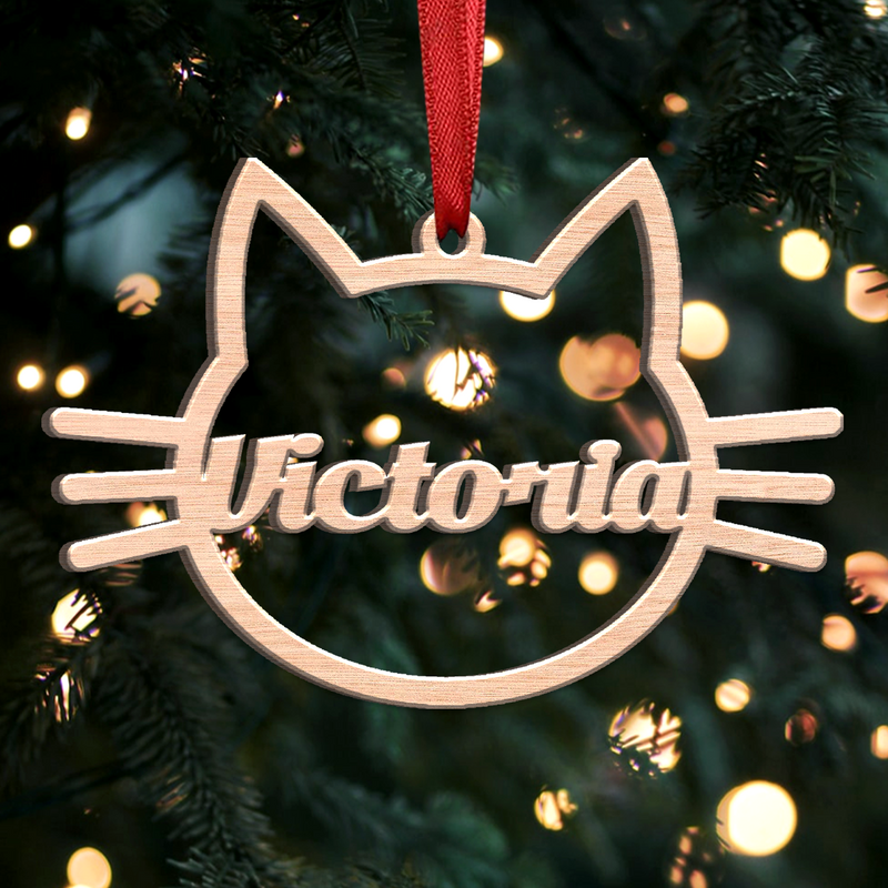 Dog Paw - Cat Paw - Cat Face - Wings Paw - Personalized Christmas Stainless Steel/Acrylic Ornament
