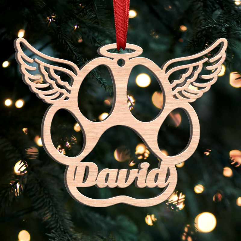 Pet Angel Paw Memorial Ornament - Personalized Acrylicen Ornaments
