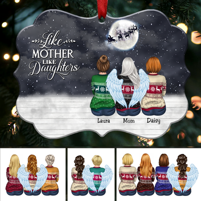 Like Mother Like Daughters -Personalized Christmas Ornament-(Black) - Makezbright Gifts