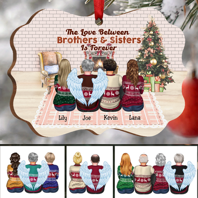 The Love Between Brothers & Sisters Is Forever - Personalized Christmas Ornament A1 - Makezbright Gifts