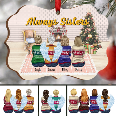 Sisters Memorial Gift - Always Sisters - Personalized Christmas Ornament (BB1) - Makezbright Gifts