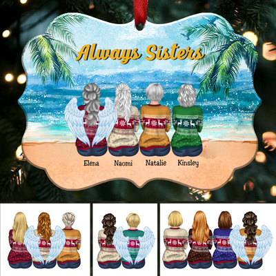 Sisters Memorial Gift - Always Sisters - Personalized Christmas Ornament (FD1) - Makezbright Gifts
