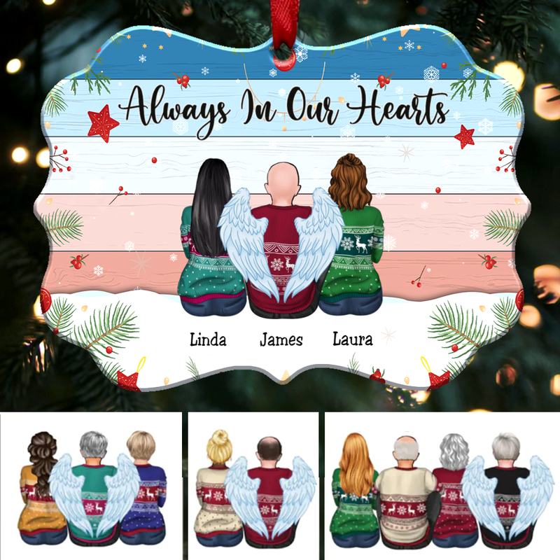 Personalized Brothers & Sister Ornament - Always In Our Hearts - Makezbright Gifts