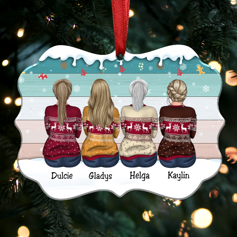 Personalized Christmas Ornament - Sisters Besties Gift Christmas Idea (pastel)