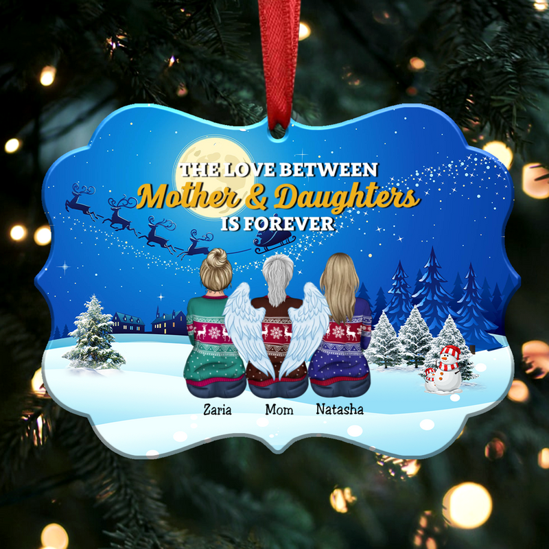 The Love Between Mother & Daughters is forever - Personalized Christmas Ornament (Moon) - Makezbright Gifts