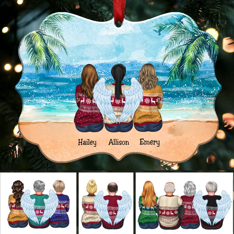 Sisters Besties Gift Christmas Idea - Personalized Christmas Ornament (Beach)