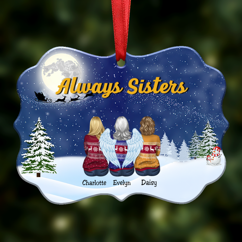 Sisters Memorial Gift - Always Sisters - Personalized Christmas Ornament (TT1) - Makezbright Gifts