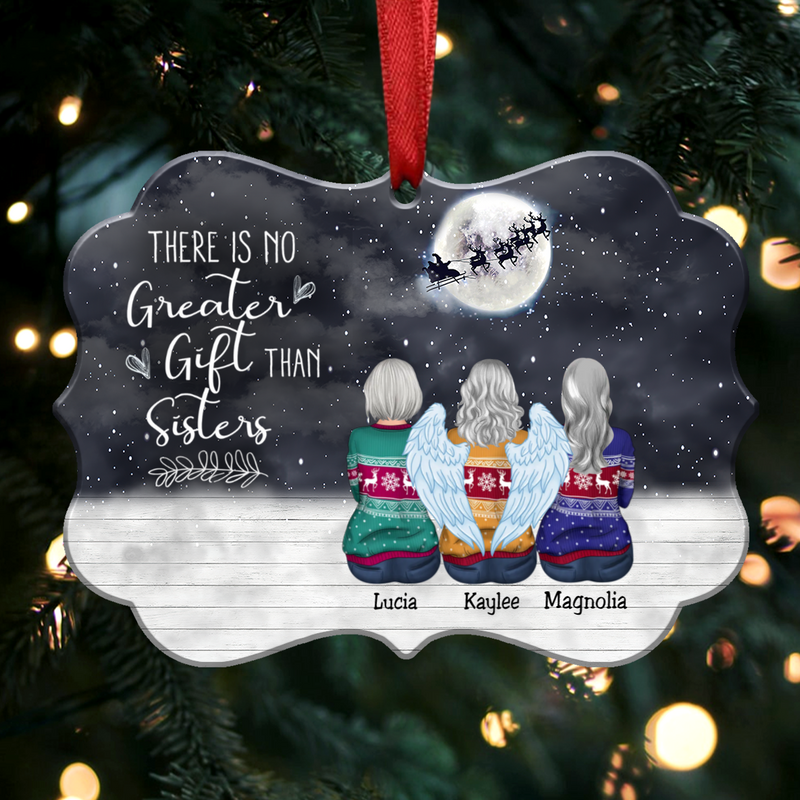 Up to 6 Girls - There is No Greater Gift than Sisters - Personalized Christmas Ornament - H2H