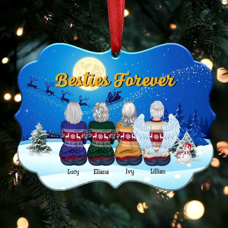 Besties Forever - Personalized Christmas Ornament (Moon) - Makezbright Gifts