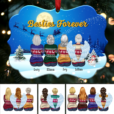 Besties Forever - Personalized Christmas Ornament (Moon) - Makezbright Gifts