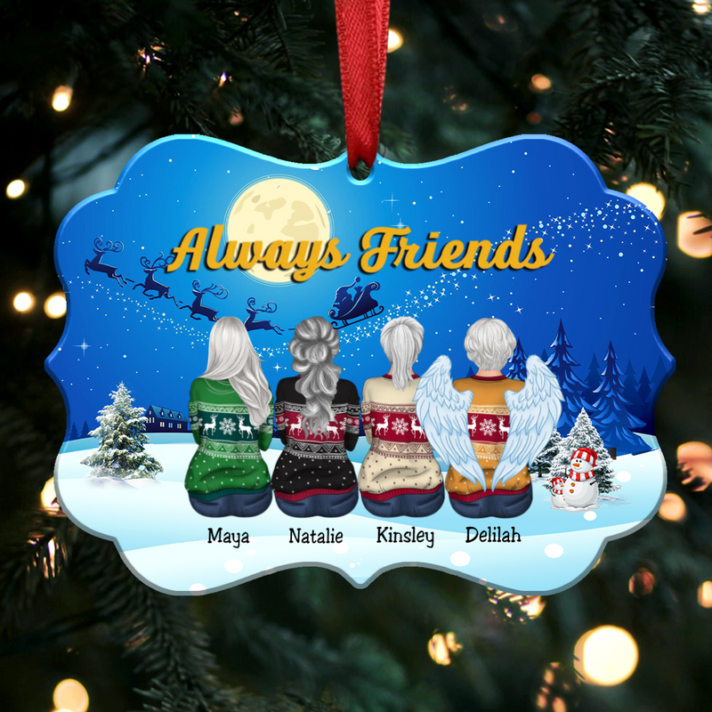 Always Friends - Personalized Christmas Ornament (Moon)