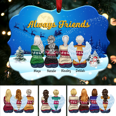 Always Friends - Personalized Christmas Ornament (Moon) - Makezbright Gifts
