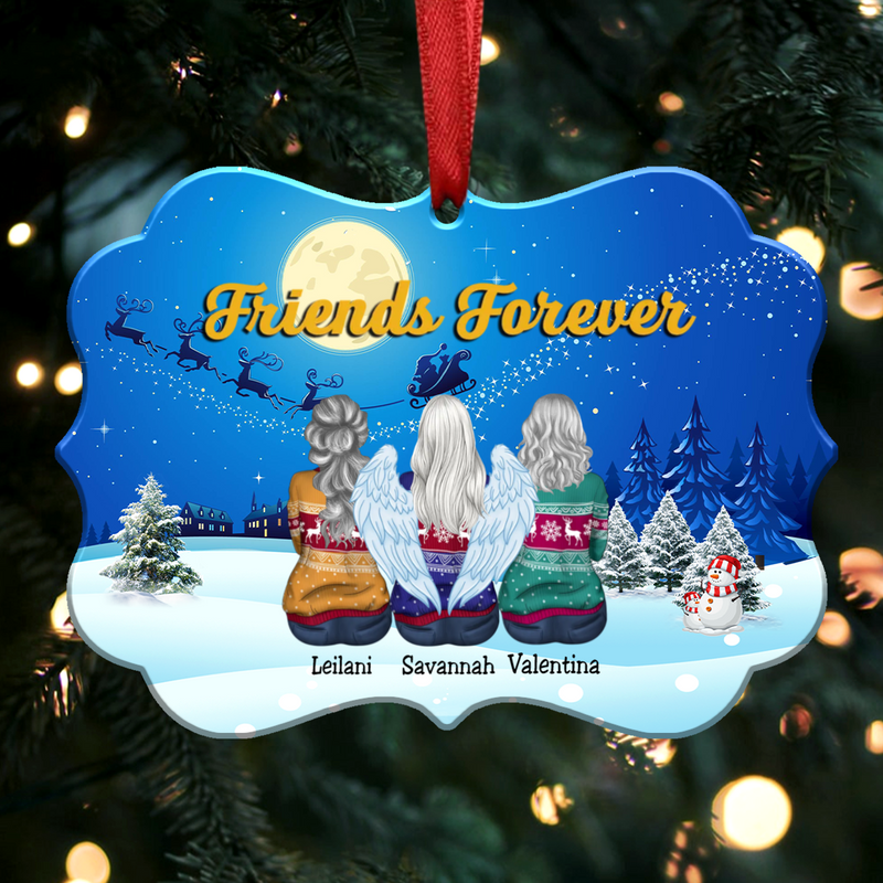 Friends Forever - Personalized Christmas Ornament (Moon)