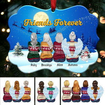 Friends Forever - Personalized Christmas Ornament (Moon) - Makezbright Gifts