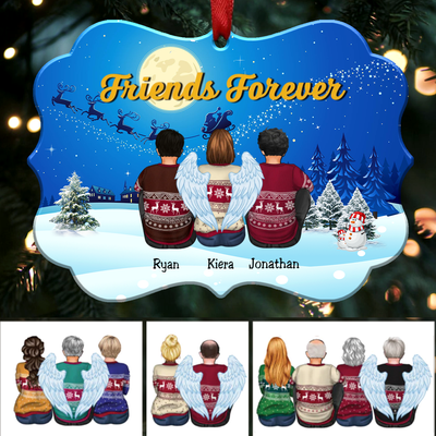 Friends Forever - Personalized Christmas Ornament (V1 Moon) - Makezbright Gifts