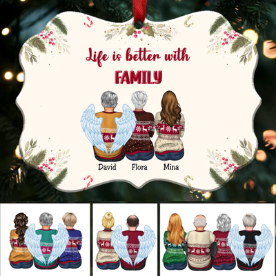 Life Is Better With Family - Personalized Christmas Ornament (Ver 3) - Makezbright Gifts