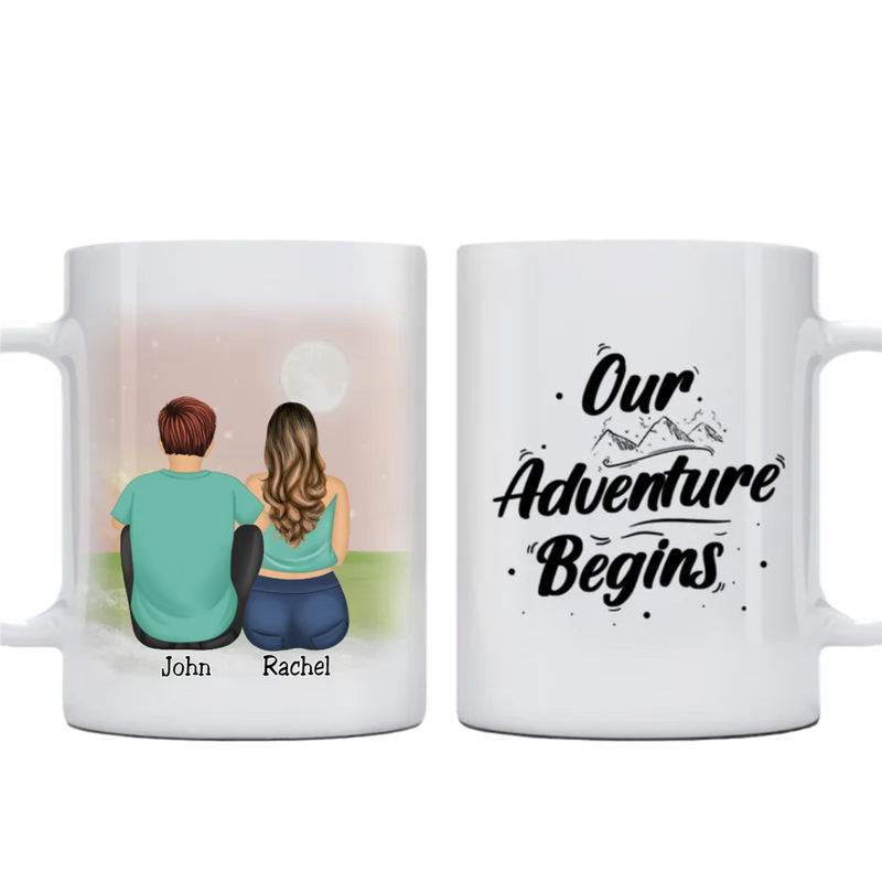 Couple - Our Adventure Begins - Personalized Married Mug (VER 2)