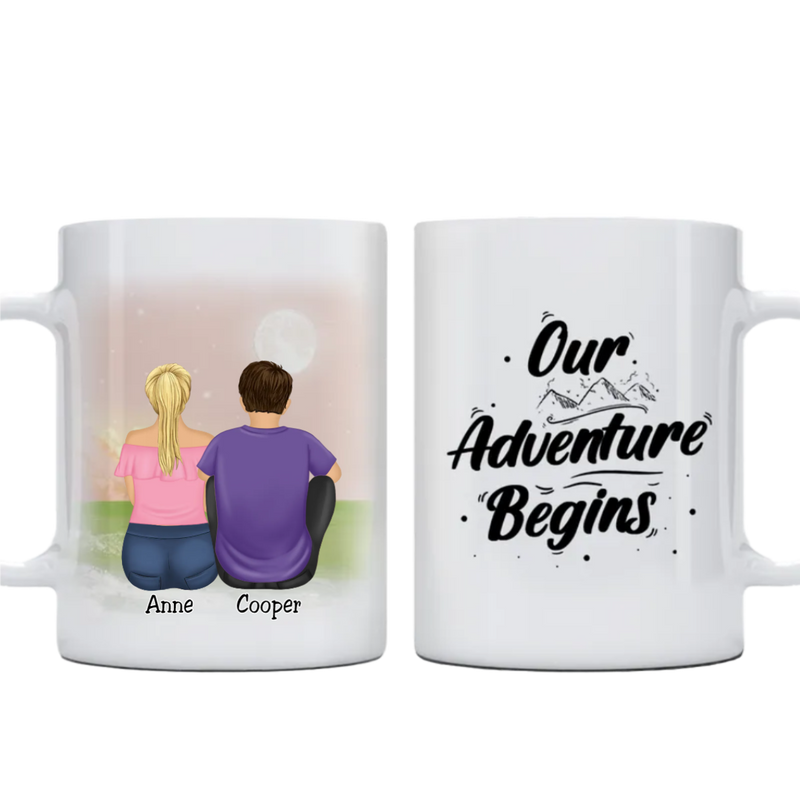 Couple - Our Adventure Begins - Personalized Married Mug (VER 2)