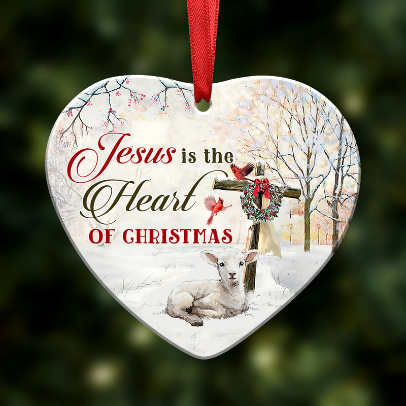 Jesus Is The Heart Of Christmas - Personalized Christmas Ornament
