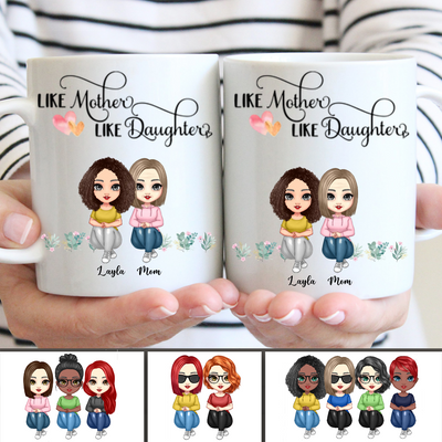 Mother - Like Mother Like Daughter - Personalized Mug (Flower) - Makezbright Gifts