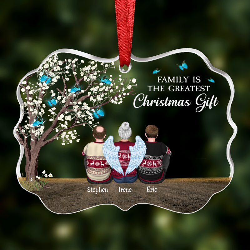 Family - Family Is The Greatest Christmas Gift - Personalized Transparent Ornament