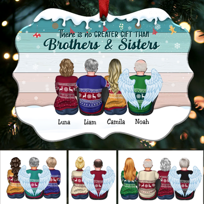 There Is No Greater Gift Than Brothers & Sisters - Personalized Christmas Ornament - ver 2 - Makezbright Gifts