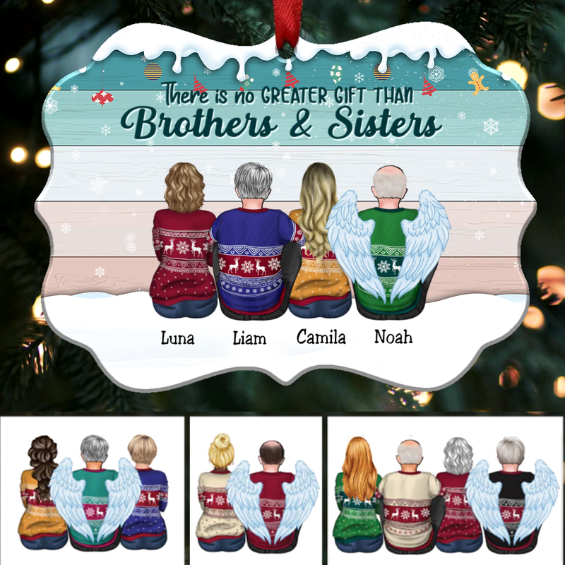 There Is No Greater Gift Than Brothers & Sisters - Personalized Christmas Ornament - ver 2