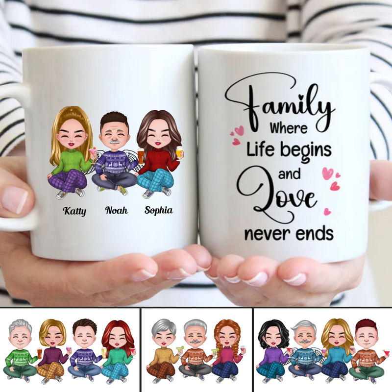 Family - Family Where Life Begins And Love Never Ends - Personalized Mug (SA)