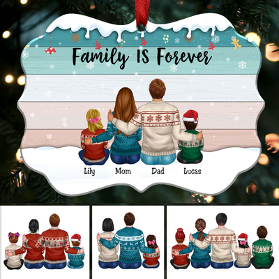 Family Is Forever - Personalized Christmas Ornament - Family Memorial Gift (Ver 2) - Makezbright Gifts