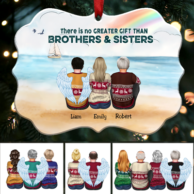 There Is No Greater Gift Than Brothers & Sisters - Personalized Christmas Ornament (H1T) - Makezbright Gifts