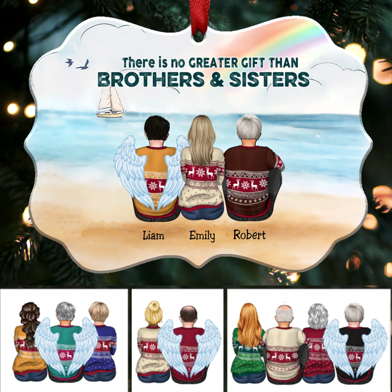 There Is No Greater Gift Than Brothers & Sisters - Personalized Christmas Ornament (H1T)