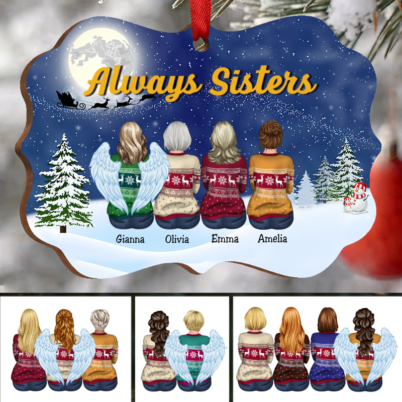 Sisters Memorial Gift - Always Sisters - Personalized Christmas Ornament